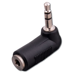 Evolution 110034 Stereo Plug to Right Angle 3.5mm Stereo Jack Adapter