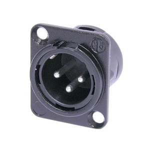 NEUTRIK NC3MD-L-BAG-1 3-Pole Male Receptacle, Solder Cups, Black