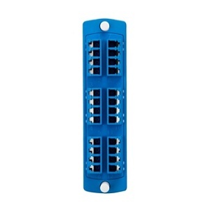 Leviton 5F100-4LL SDX Precision Molded Plate, Single-mode OS1/2, Quad LC, 24 fibers, Zirconia Ceramic Sleeve, Blue