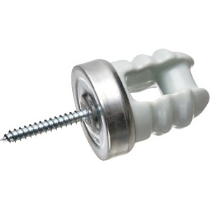 Arlington 612 Porcelain and Galvanized Steel Wire Holder for 5/16" Screw Size, 5-Pack