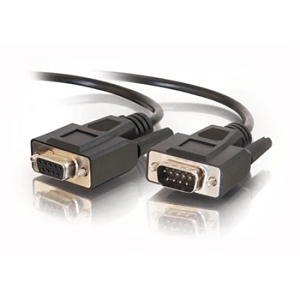 C2G CG25213 DB9 M/F Serial RS232 Extension Cable, 3', Black