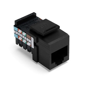 Leviton 41108-RE8 Voice Grade QUICKPORT Jack, 8P8C, Black