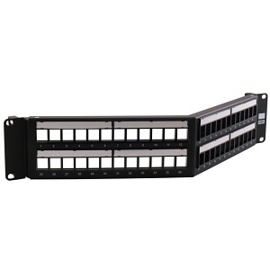 Hubbell HPJ48A 48-Port Angled Unloaded Oanels, 19", Black