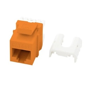 On-Q WP3475OR Quick Connect CAT5e RJ45 Keystone Insert, 10m, Orange