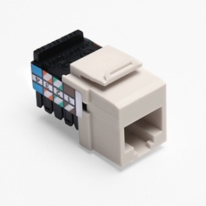 Leviton 41108-RT8 Voice Grade QUICKPORT Jack, 8P8C, Light Almond