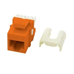 On-Q WP3476OR CAT6 Quick Connect RJ45 Keystone Insert, Orange