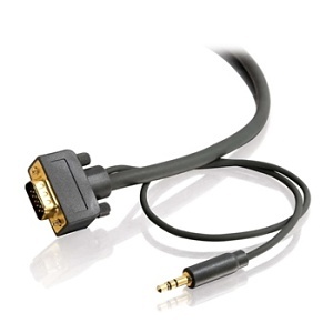 C2G CG28250 Flexima VGA and 3.5mm Stereo A/V Cable M/M, 6', Black