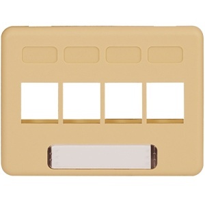 ICC IC107FN4IV Modular Furniture Faceplate for HD Style in NEMA Size, 4-Port, Ivory