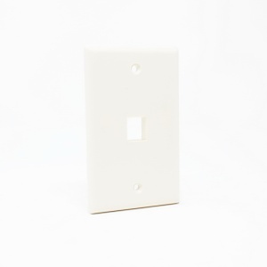 Dynacom 10600-P1-AL Wall Plate, Classic Wall Plate Single-Gang, 1-Port, Almond