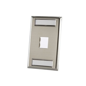 Ortronics 403STJ11 TracJack Stainless-Steel Faceplate, 1-Port, Single-Gang Plate