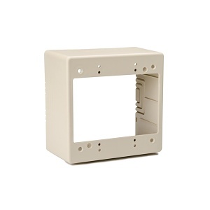 HellermannTyton TSRI-JBD Cable Raceway Fitting, Double Gang J-Box, Ivory