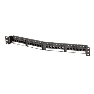 Ortronics SPA5EU24 TechChoice 24-Port Angled Patch Panel for CAT5e, Black