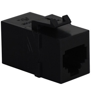 ICC IC107C6SBK Voice RJ11 Keystone Coupler with Pin 1-6 for HD Style, Black