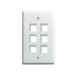 On-Q WP3406IV 1-Gang, 6-Port Wall Plate, Ivory