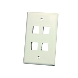 Ortronics KSFPR4 4-Port Single Gang Keystone Faceplate, Fog White