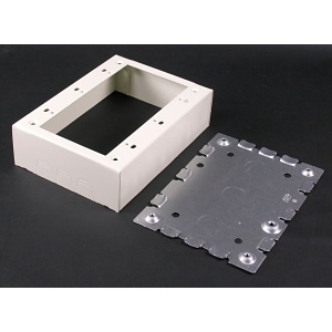 Wiremold 5748-3WH Three Gang Switch and Receptacle Box Fitting, White, TAA Compliant