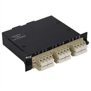 ICC ICFC24MLD6 Classic LC-MPO Fiber Optic LGX Compatible Cassette with Beige Multimode Adapters