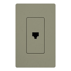 Lutron SC-PJ-GB Satin Colors 1-Socket Telephone Faceplate, Greenbriar