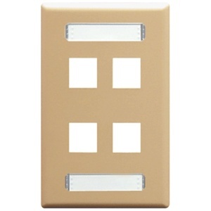 ICC IC107S04IV Station ID Faceplate with 4-Port for EZ HD Style in Single Gang, Ivory