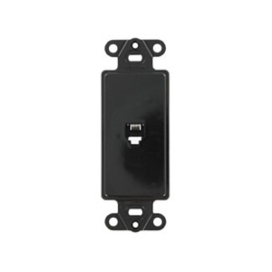 Leviton 40649-E Wall Plate Insert, Decora Modular Wall Jack, Black