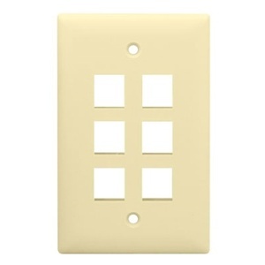 On-Q WP3406LA 1-Gang, 6-Port Wall Plate, Light Almond