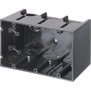 Arlington F103 One Box 3-Gang Non-Metallic Outlet Box, Black