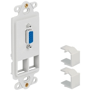 ICC IC107DR2WH Decorex 2-Port HD Style Insert with VGA Connector, White
