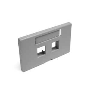 Leviton 49910-HG2 2-Port Miller F/P with ID Kit, Grey