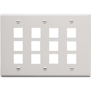ICC IC107FT0WH Classic Faceplate with 12-Port for EZ HD Style in Triple Gang, White