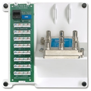 Leviton 47603-TSV Telephone and Video Distribution Module, 4x6 Tel/1x6 Video,