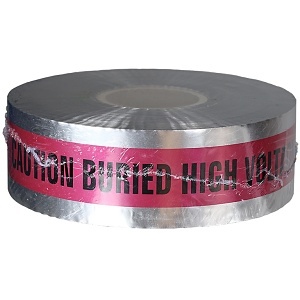 Dottie DU09 Detectable Tape, 'Caution Buried' Utility Marking, 3" x 1000 ft, Red