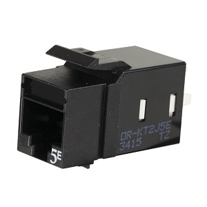 Ortronics KT2J5E-00 Keystone Jack, Cat5E Jack Black