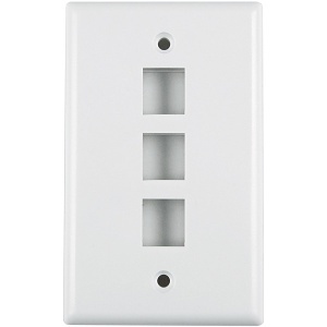 HellermannTyton FPTRIPLE-W 3-Port Standard Single Gang Faceplate, White