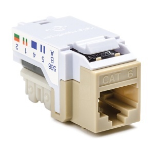 HellermannTyton RJ45FC6-I CAT5(e) RJ45 Modular Keystone Jack, Ivory