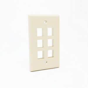 Dynacom 10600-P6-IV 6-Port Single-Gang Wallplate, Ivory