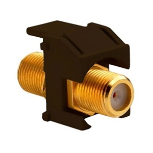 On-Q WP3480BR Recessed Gold F-Connector, 20m, Brown