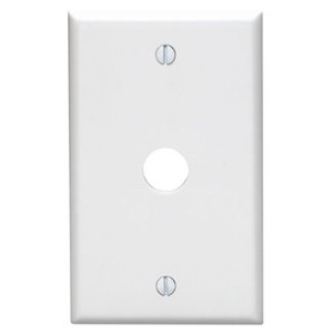 Leviton 88017 1-Gang Cable Wall Plate, Standard Size, Thermoset, .625", White