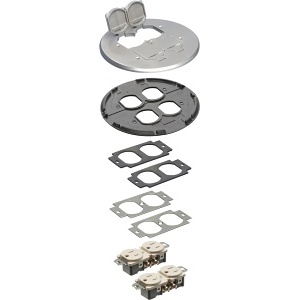 Arlington FLB6240NLTK Trim Kit for FLB5548 Floor Box, 2-Gang, Nickel
