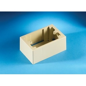Ortronics 40300185-13 Surface Mount Outlet Box, Single-Gang, 2" Deep, Fog White