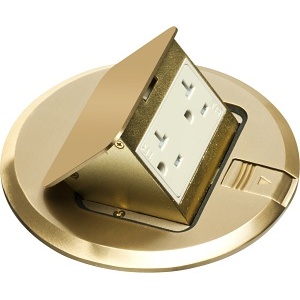 Arlington FLBT6620MB Pop-Up Cover with Receptacle, Brass