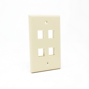Dynacom 10600-P4-IV Wall Plate, Classic Wall Plate Single-Gang, 4-Port, Ivory