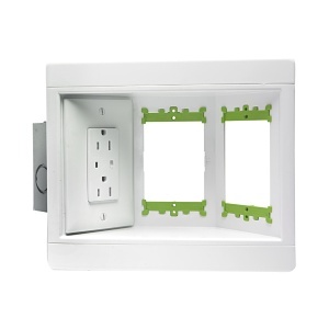 Pass & Seymour TV3WMTVSSW 3 Gang Recessed TV Box Kit with Metal Box, White
