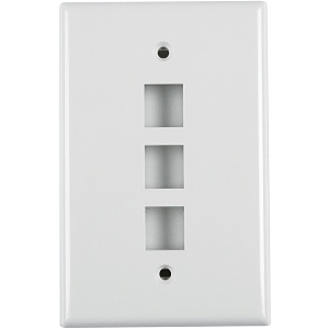 HellermannTyton FPTRIPLE-FW 3-Port Standard Single Gang Faceplate, Office White