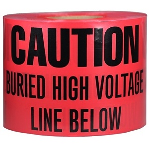 Dottie UT33D 6" x 1000' Red Underground Tape, Marked 'Buried'