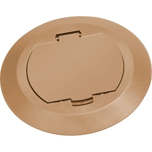 Arlington FLBC4520CA 6" Plastic Round Cover Kit, Flip Lid, Includes Gasketed Cover, Mounting Plate, Leveling Ring, 1-Gang, Caramel