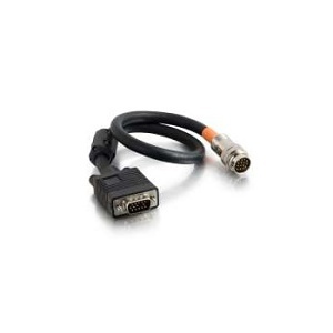 C2G CG60081 RapidRun 15-Pin Male to VGA Male (HD15) Flying Lead, 1.5'