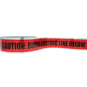 IDEAL 42-201 Electrical Tape, 'CAUTION BURIED ELECTRIC LINE', 3", Red
