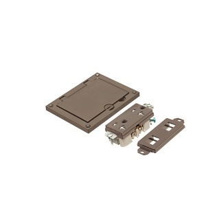 Arlington FLBC8501BR Non-Metallic Single Gang Cover Kit with Flip Lid, 20A Decorator Style Receptacle, Brown