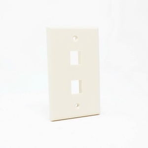 Dynacom 10600-P2-AL Wall Plate, Classic Wall Plate Single-Gang, 2-Port, Almond