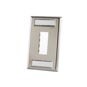 Ortronics 403STJ12 2-Port Single Gang Tracjack Faceplate, Satinless Steel